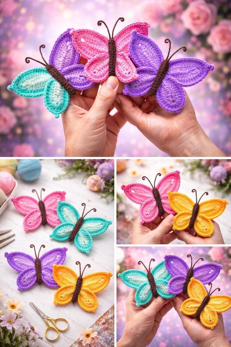 Están listos para tejer estas lindas mariposas?Ya las hice con imán para decorar una puerta