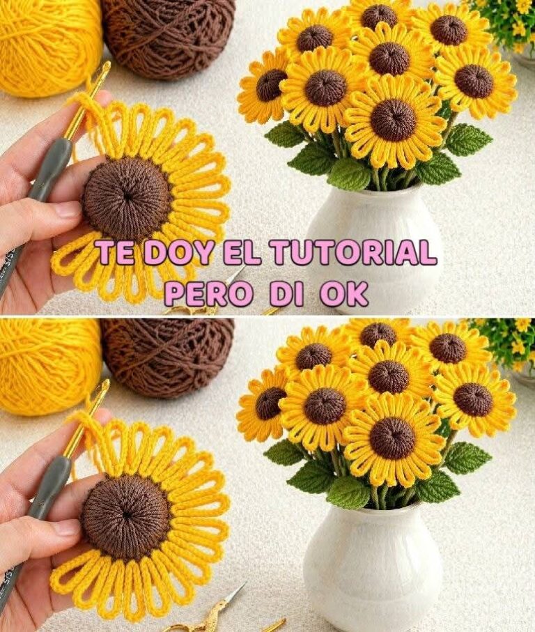 Hoy te enseñaré a tejer girasoles a crochet